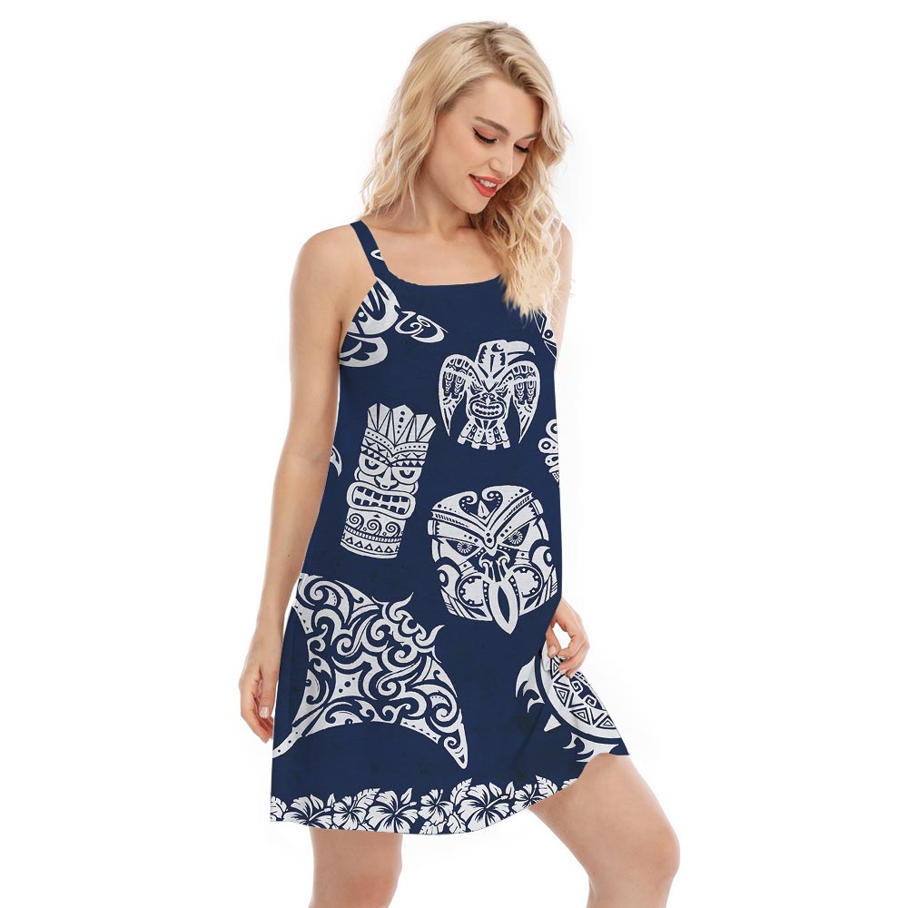 Tiki Print Women's Hawaiian Cami Dress