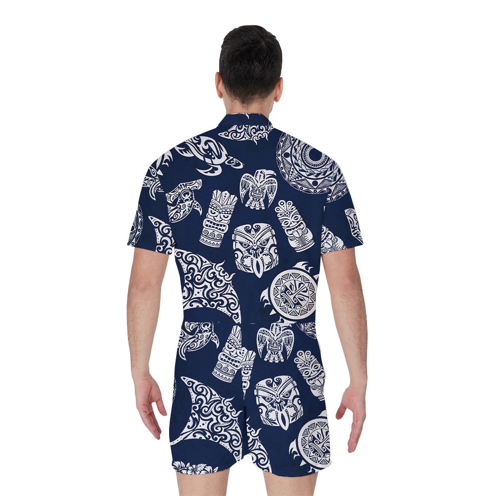 Tiki Hawaiian Men's Romper For Summer Vacation