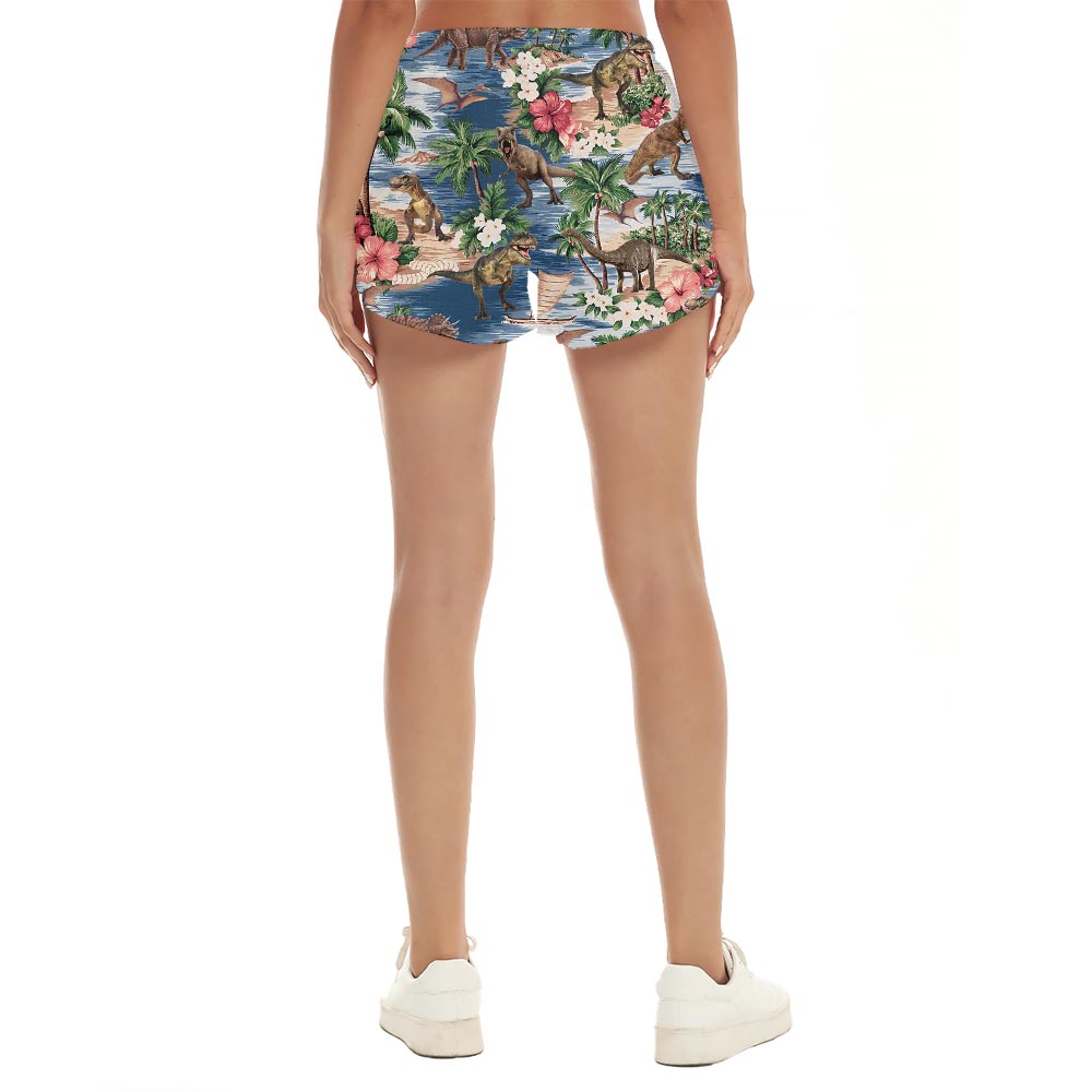 Dinosaur Print Hawaiian Shorts Women
