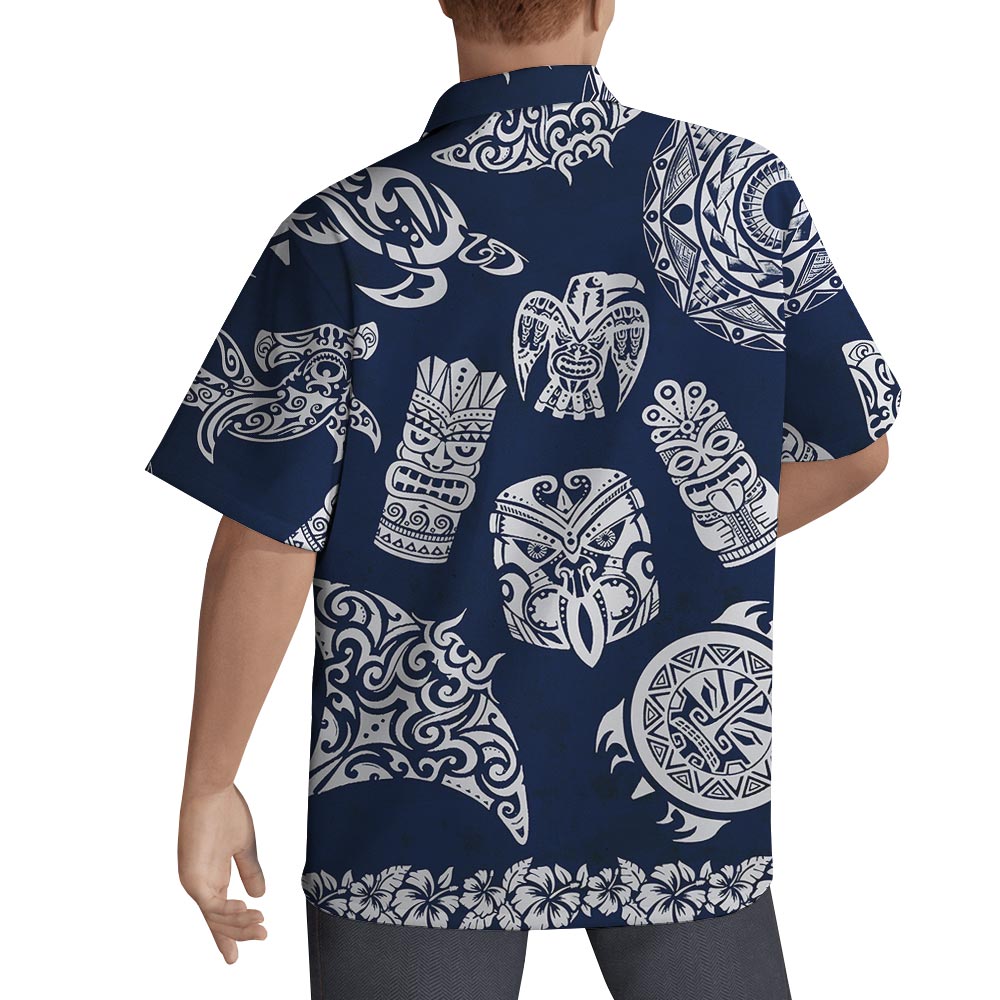 Hawaiian Shirt Men With Tiki Pattern