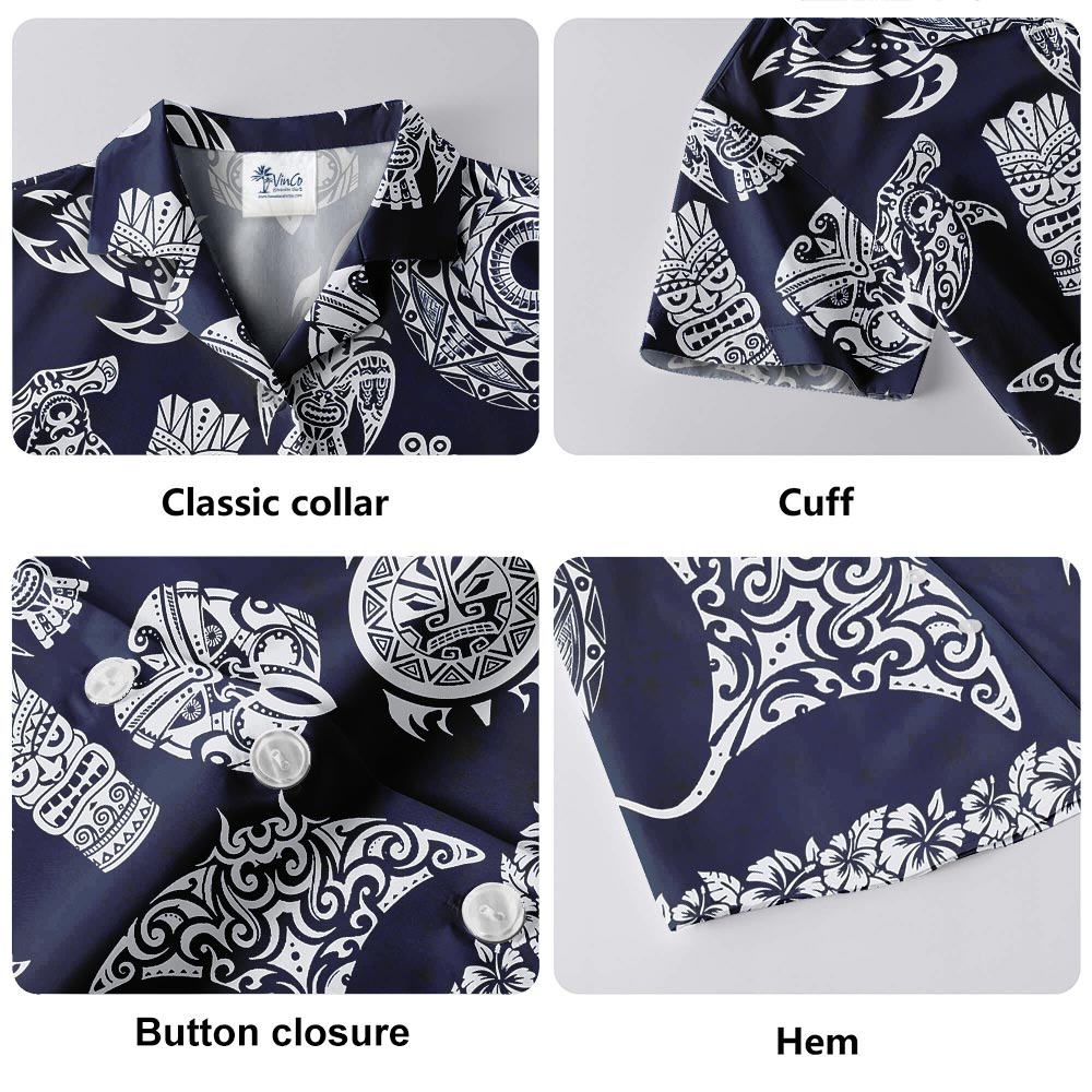 Hawaiian Shirt Men With Tiki Pattern