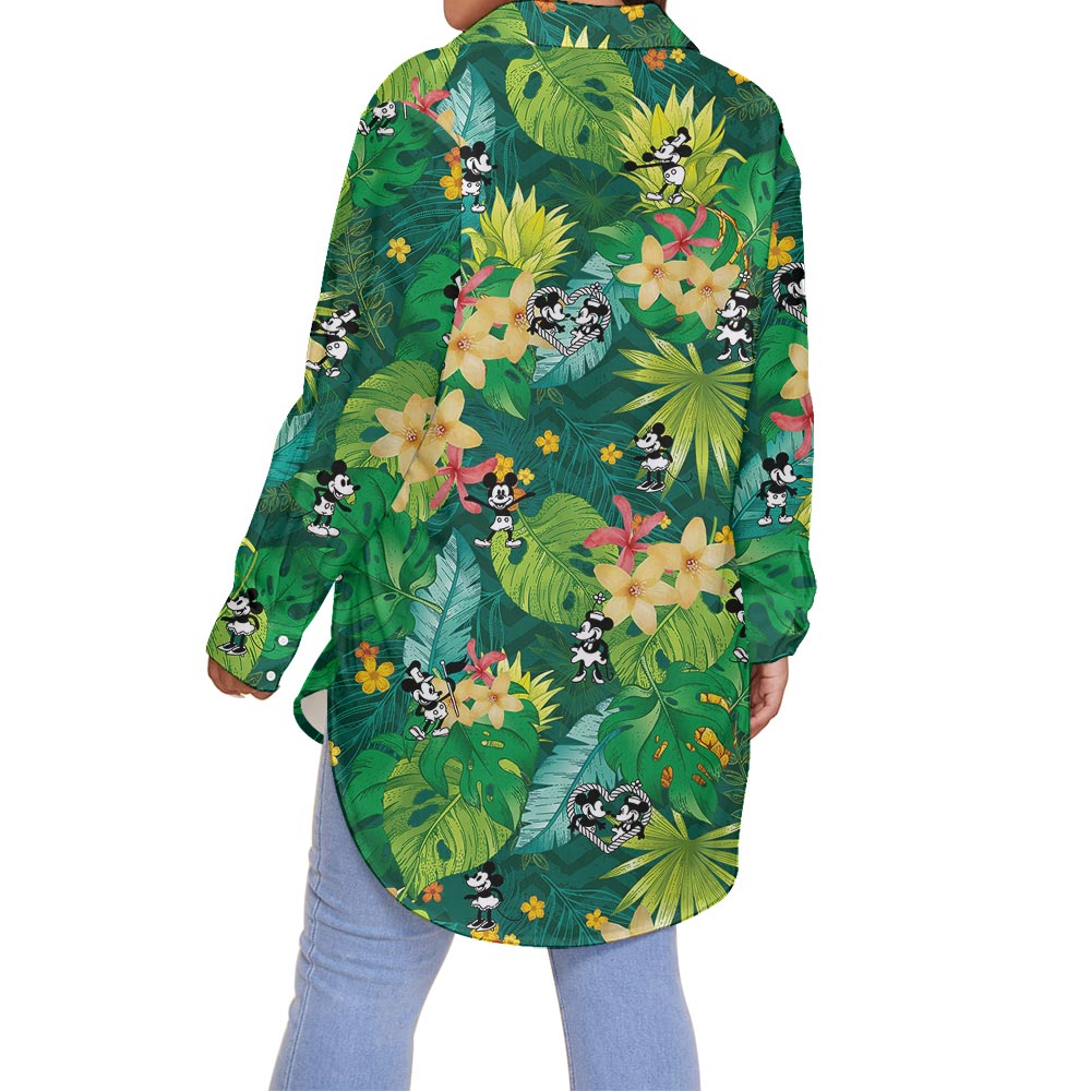 Mickey Minnie Plus Size Aloha Shirt Steamboat Willie