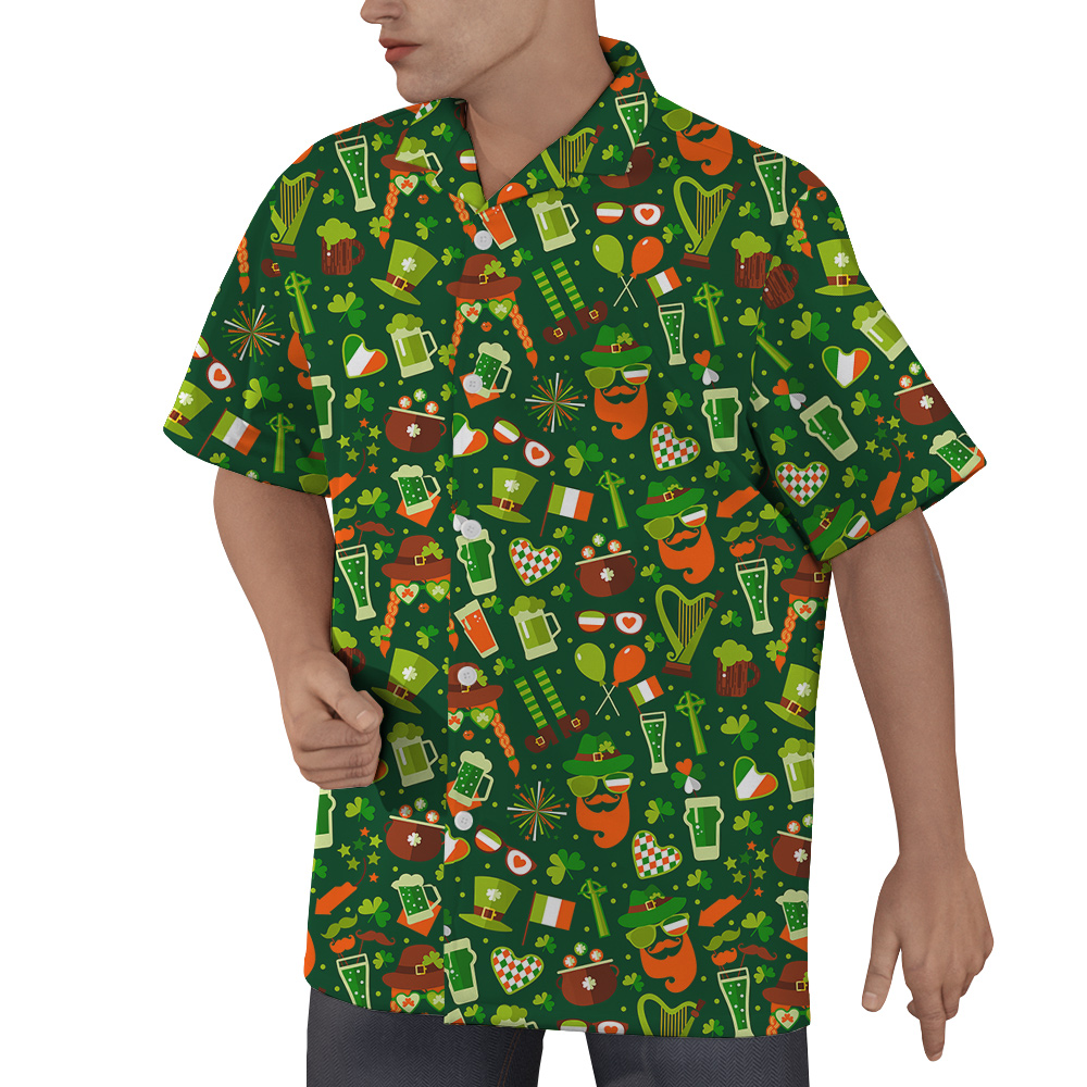 Kiss me Im Irish St Patrick Day Hawaiian Shirt for Men