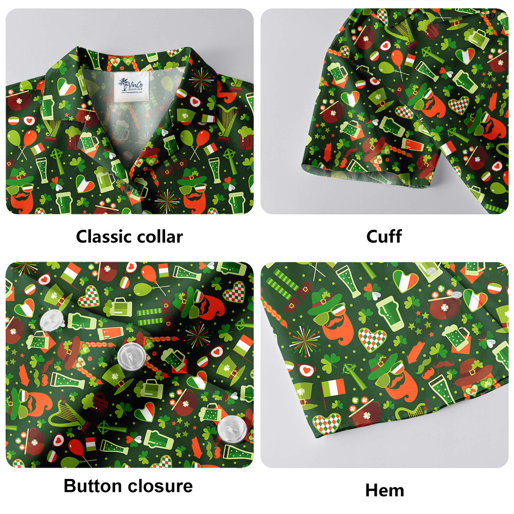 Kiss me Im Irish St Patrick Day Hawaiian Shirt for Men