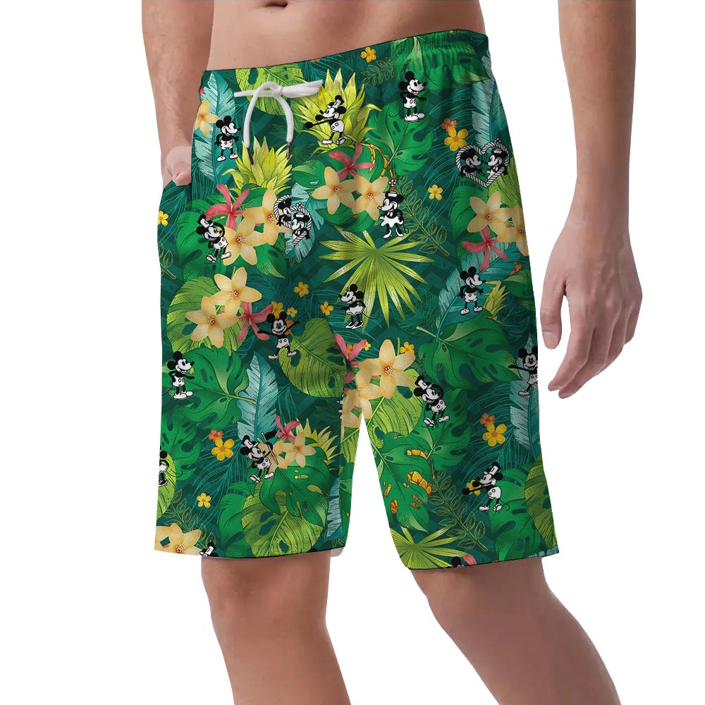 Steamboat Willie Mickey Mouse Men's Summer Shorts With Pockets