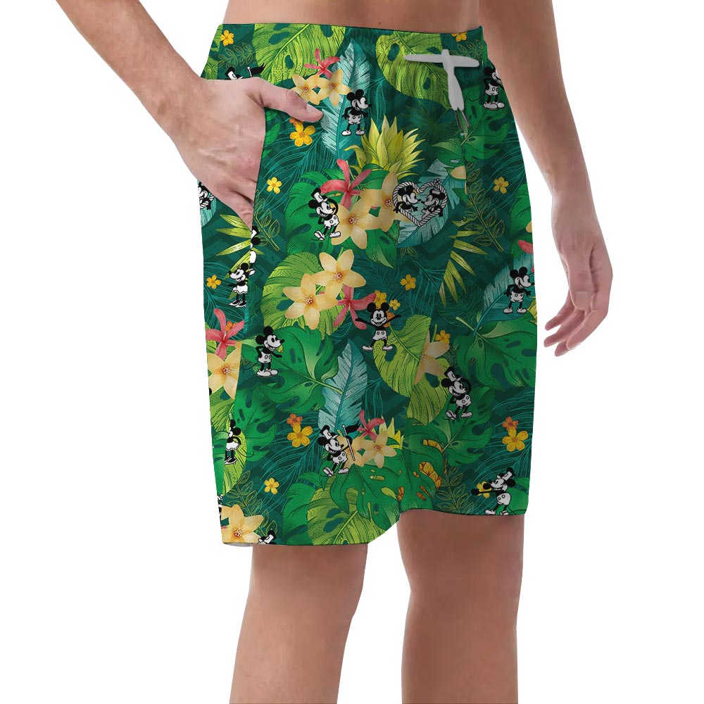 Steamboat Willie Mickey Mouse Men's Summer Shorts With Pockets