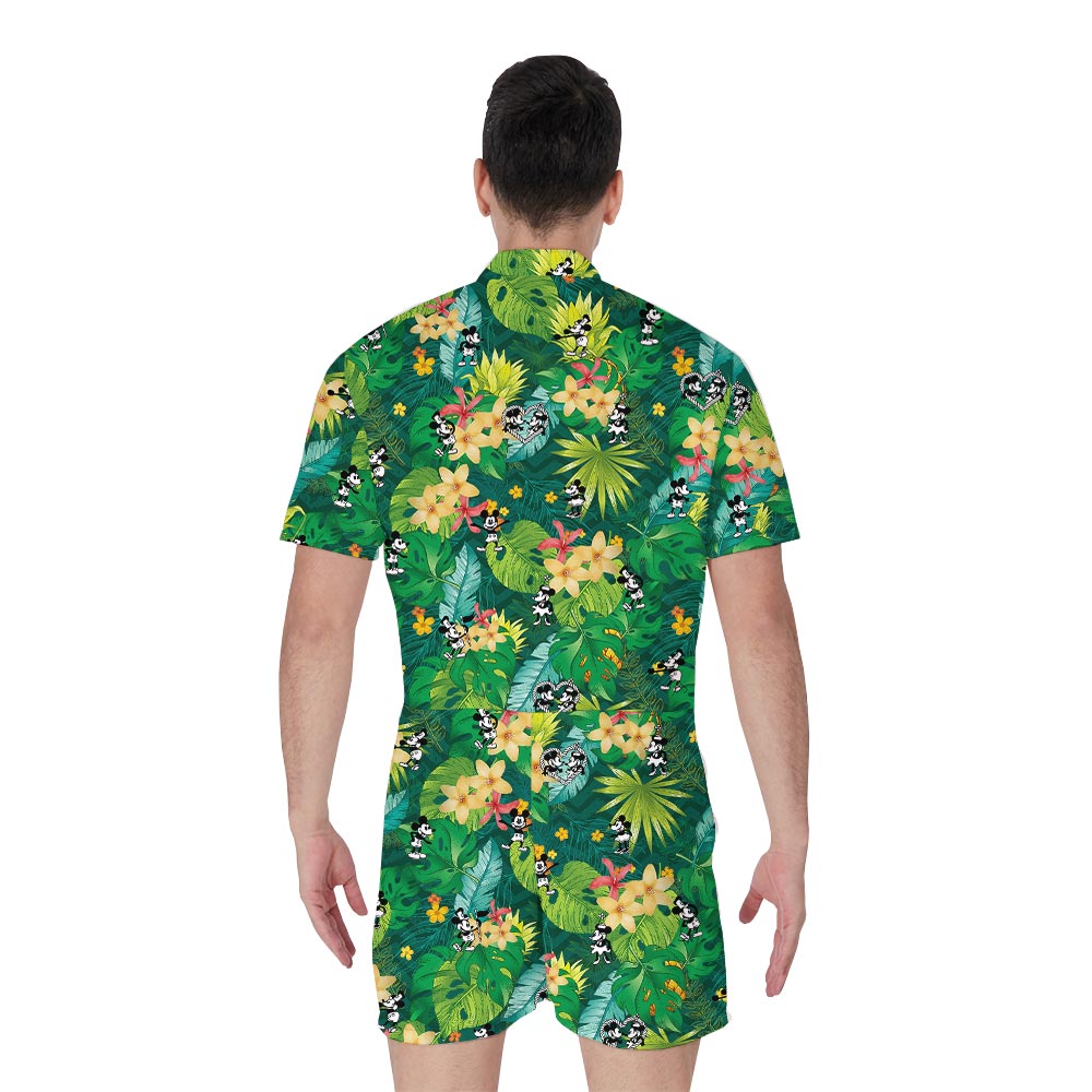 Steamboat Willie Mickey Minnie Tropical Romper For Male