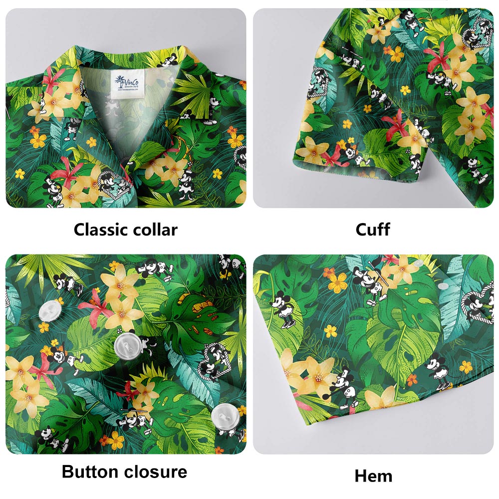 Steamboat Willie Mickey Minnie Tropical Shirt For Men