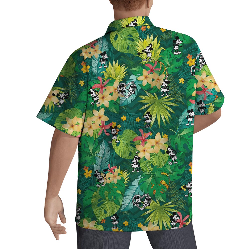 Steamboat Willie Mickey Minnie Tropical Shirt For Men