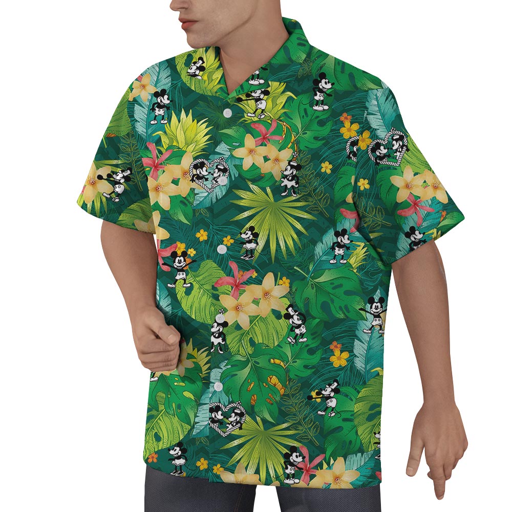 Steamboat Willie Mickey Minnie Tropical Shirt For Men