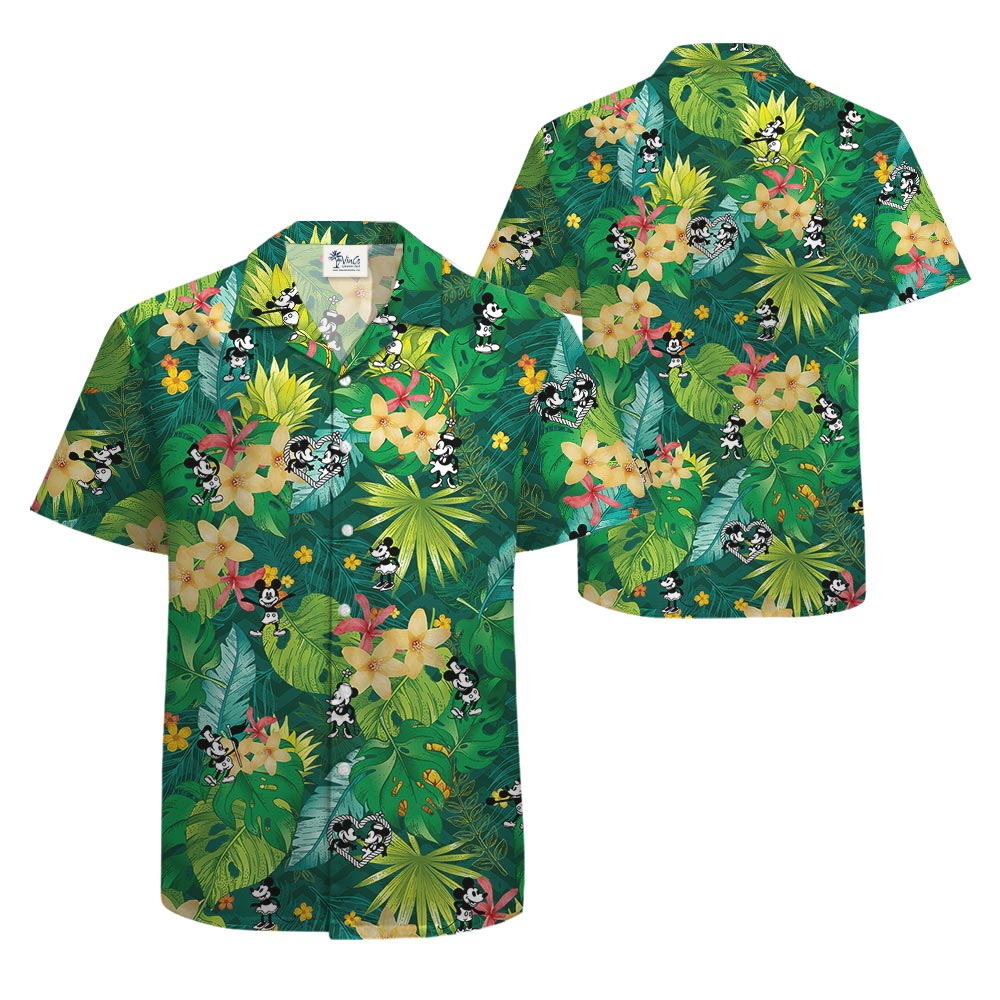 Steamboat Willie Mickey Minnie Tropical Shirt For Men