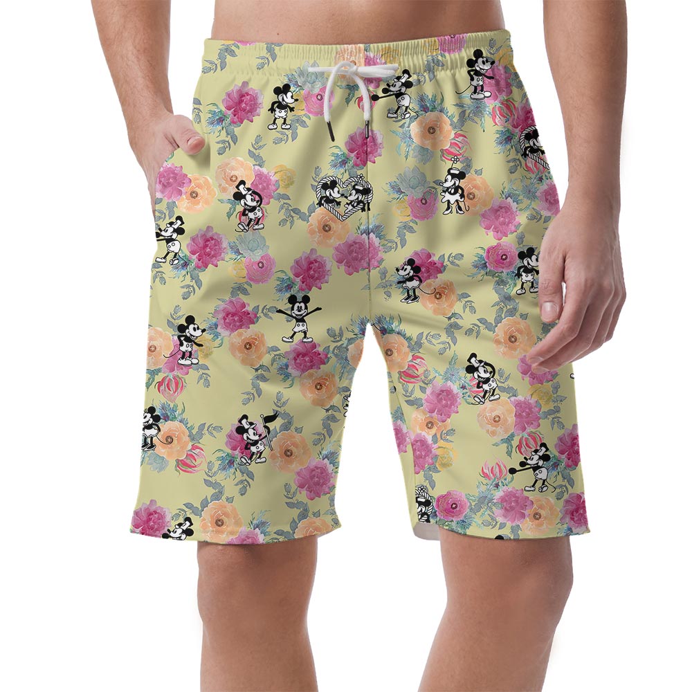 Steamboat Willie Mickey Minnie Beach Shorts For Men - variant image 1