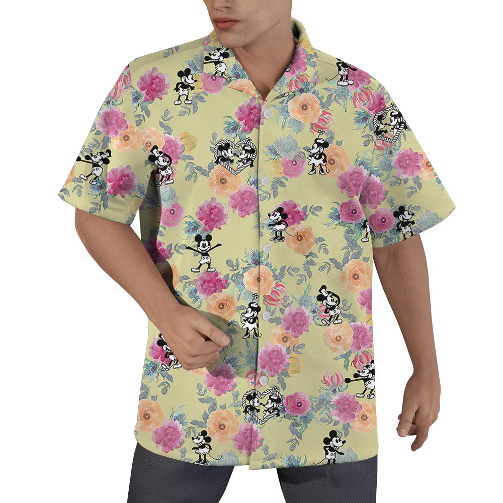 Men's Mickey Minnie Button Up Shirt Steamboat Willie - variant image 1