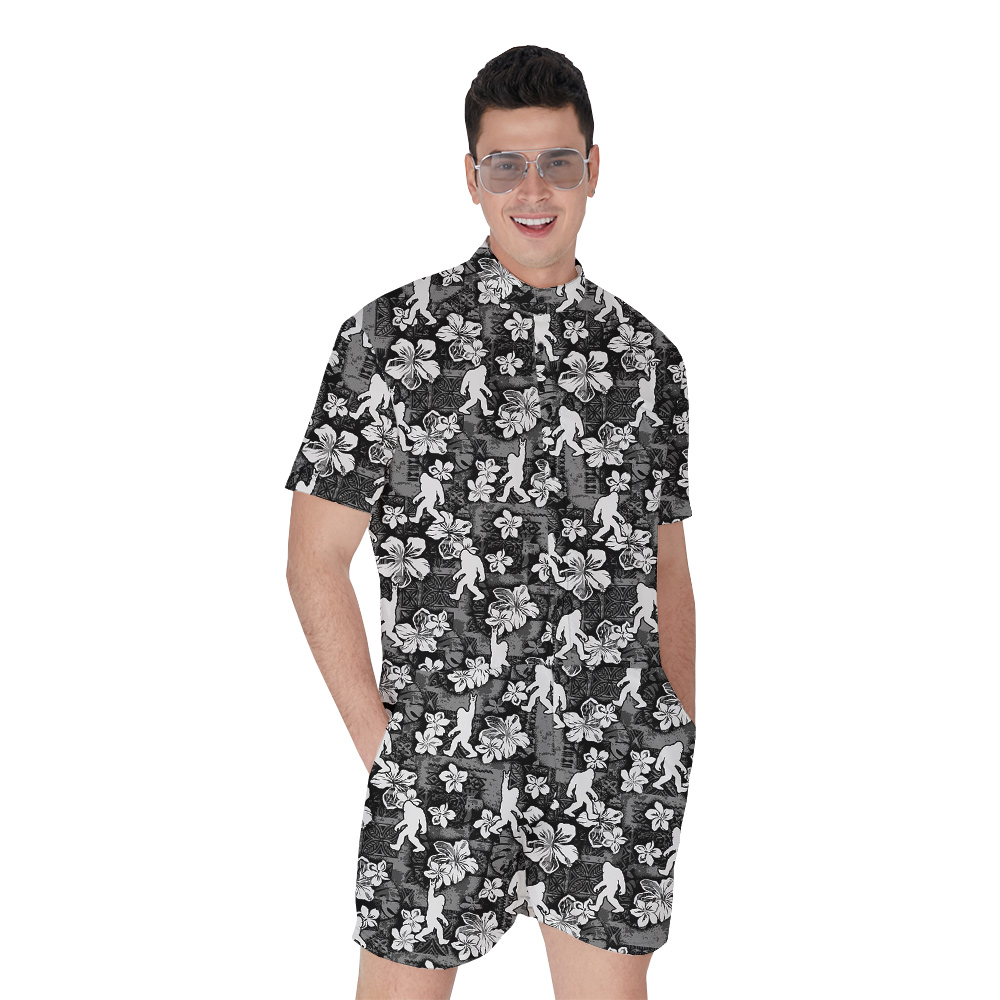 Cool Bigfoot Classic Hibiscus Aloha Romper For Men - variant image 1