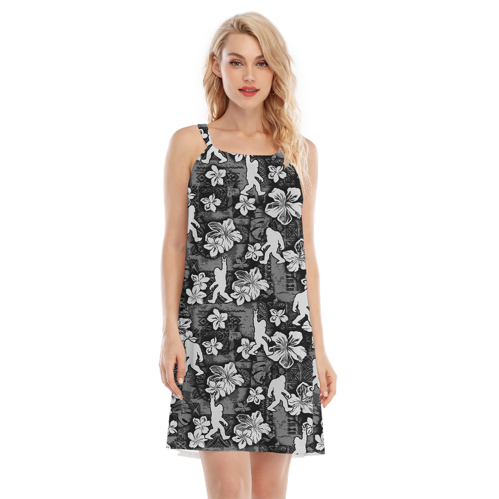 Black Bigfoot Classic Hibiscus Luau Dress For Women - variant image 1