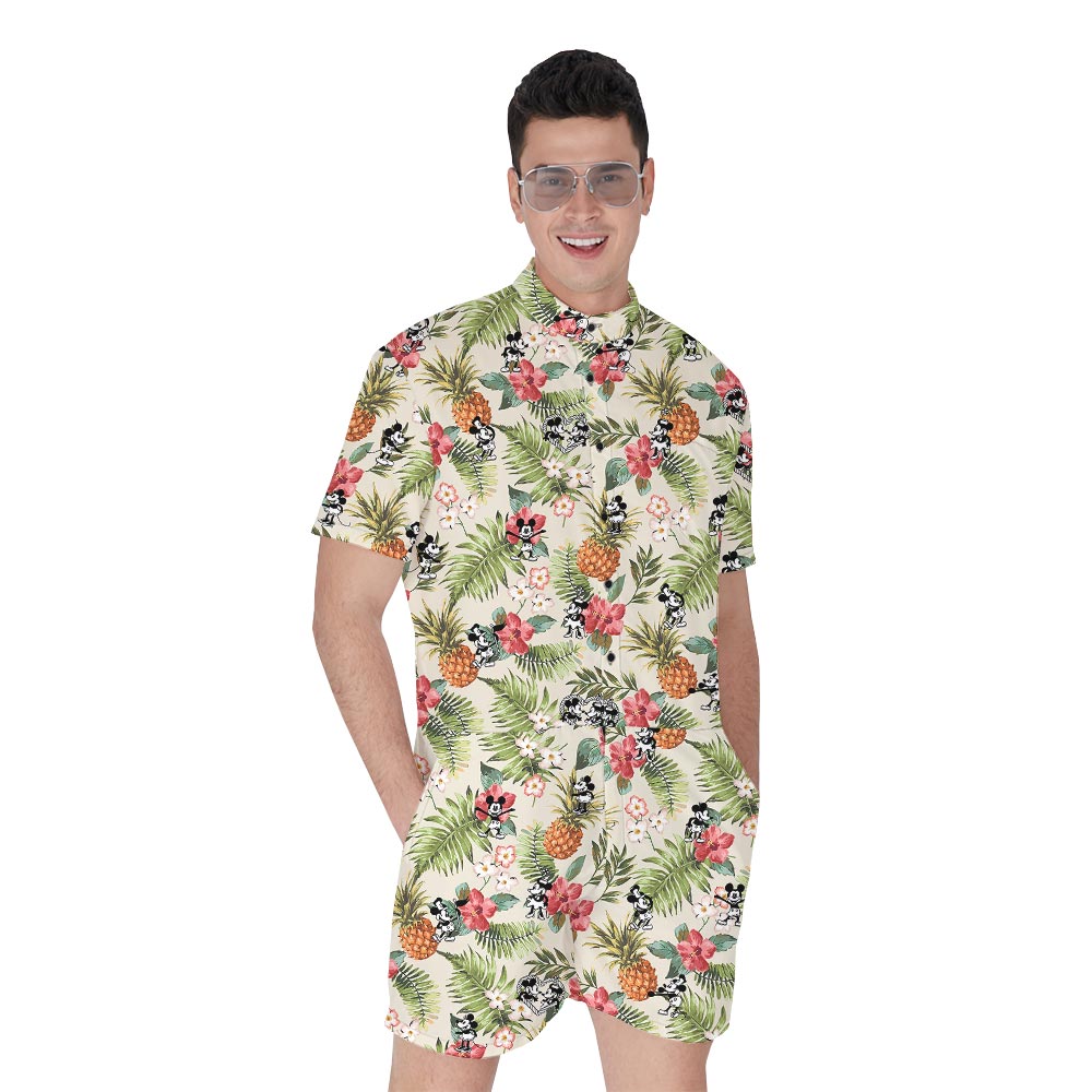 Steamboat Willie Mickey Minnie Tropical Male Romper - variant image 1