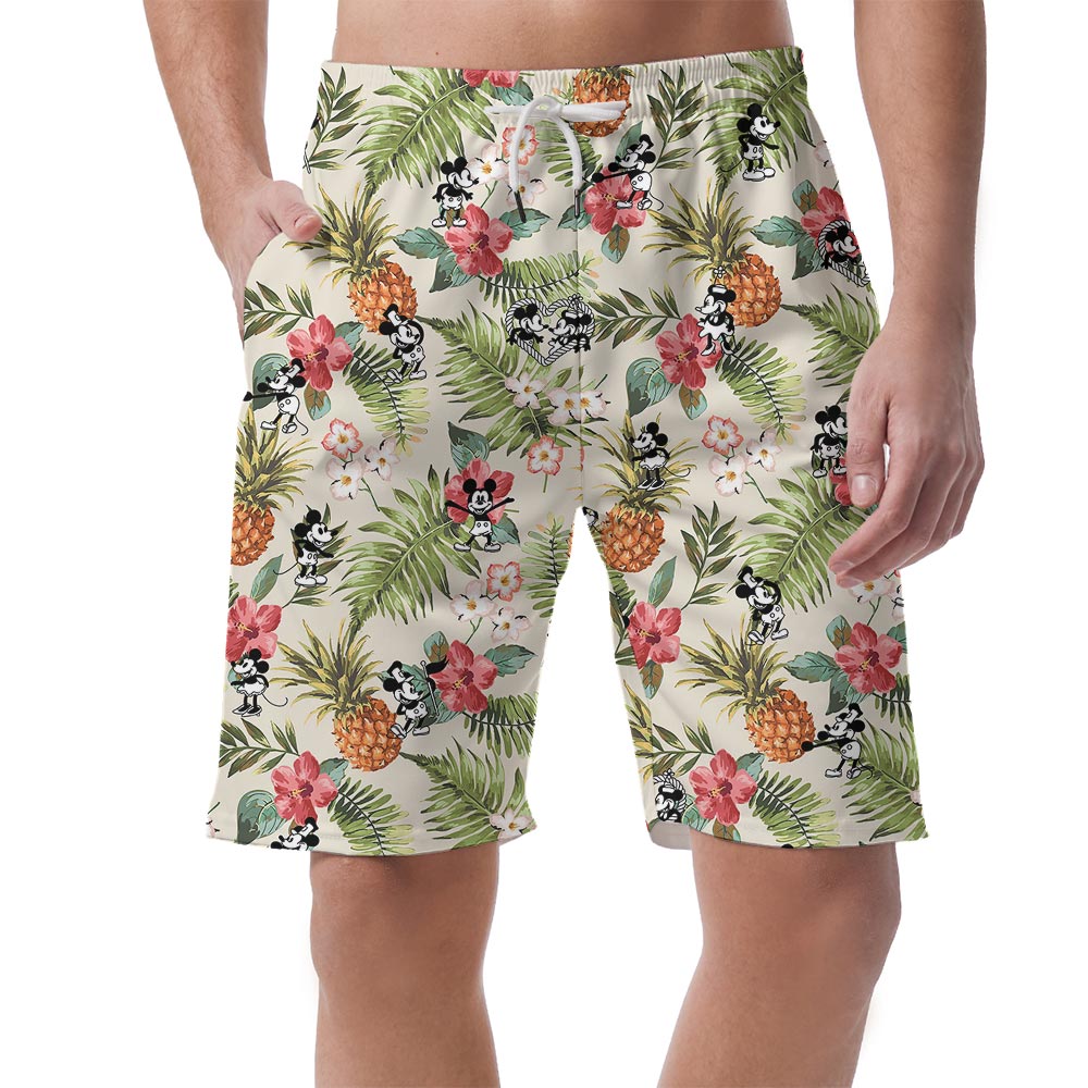 Steamboat Willie Mickey Minnie Mouse Aloha Shorts For Men - variant image 1