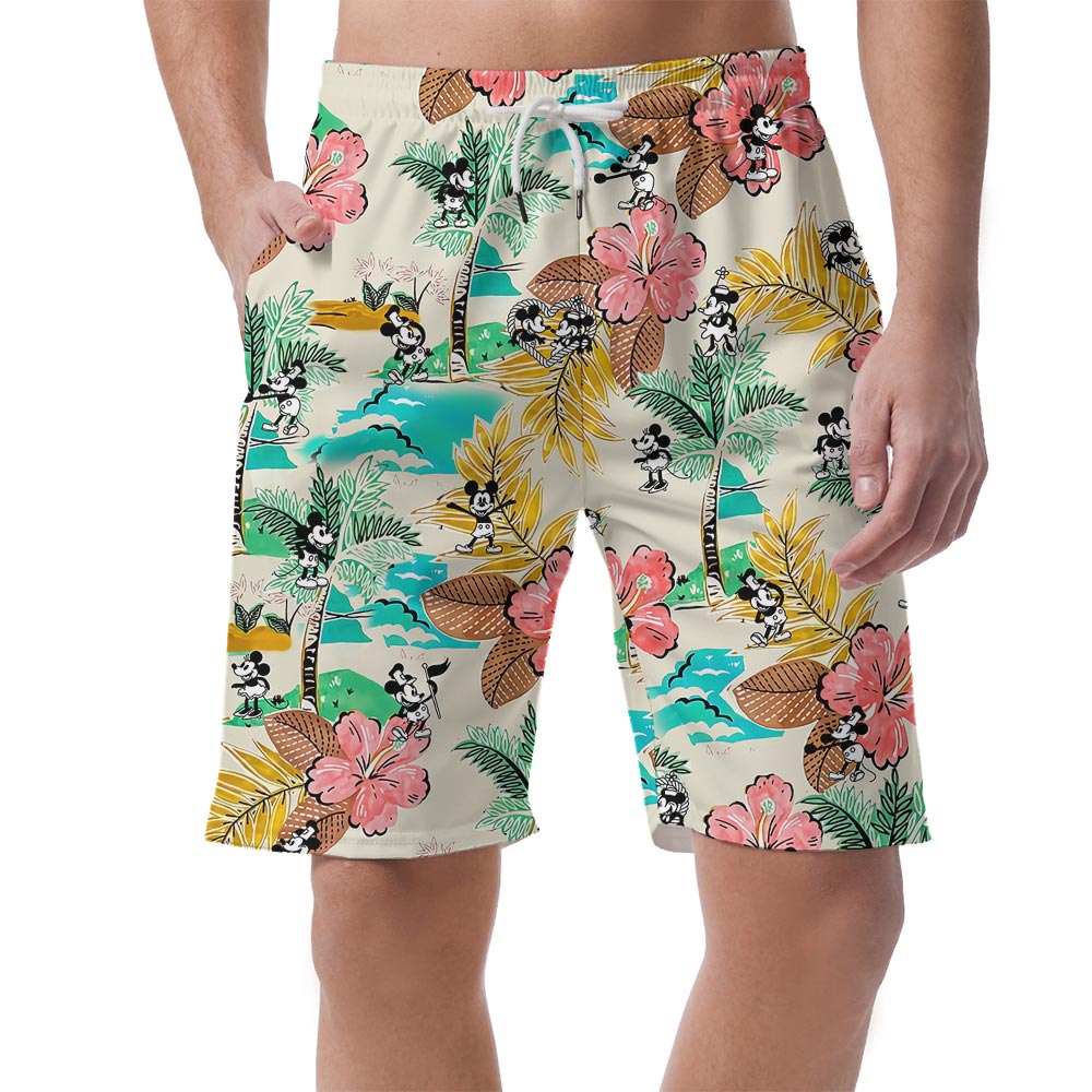 Funny Mickey Mouse Men's Summer Shorts Steamboat Willie - variant image 1