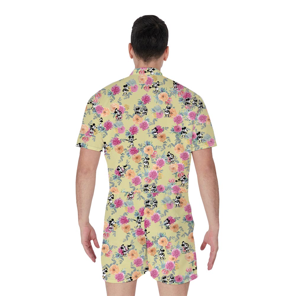 Steamboat Willie Mickey Mouse Rose Romper Male