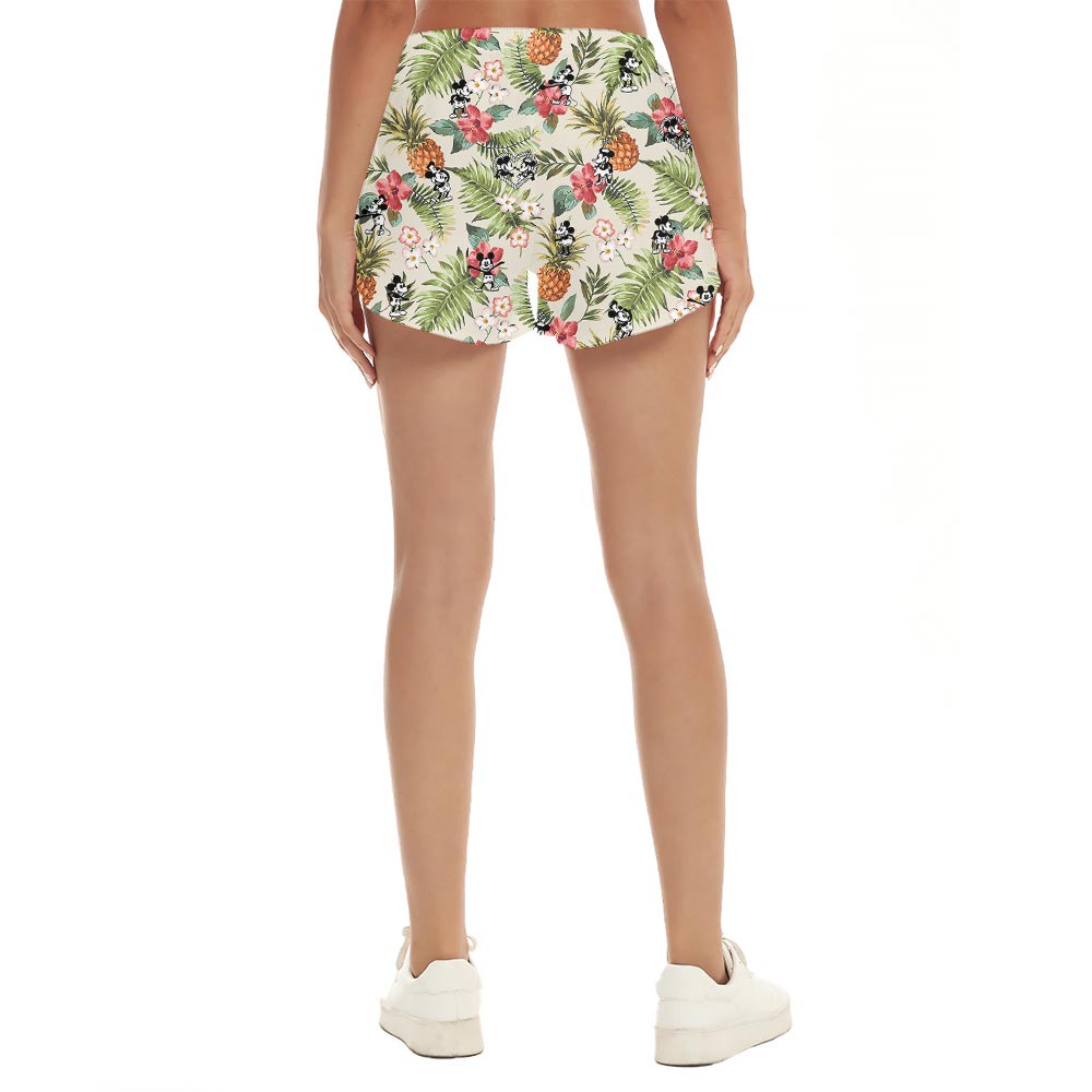 Funny Women's Summer Shorts With Mickey Steamboat Willie