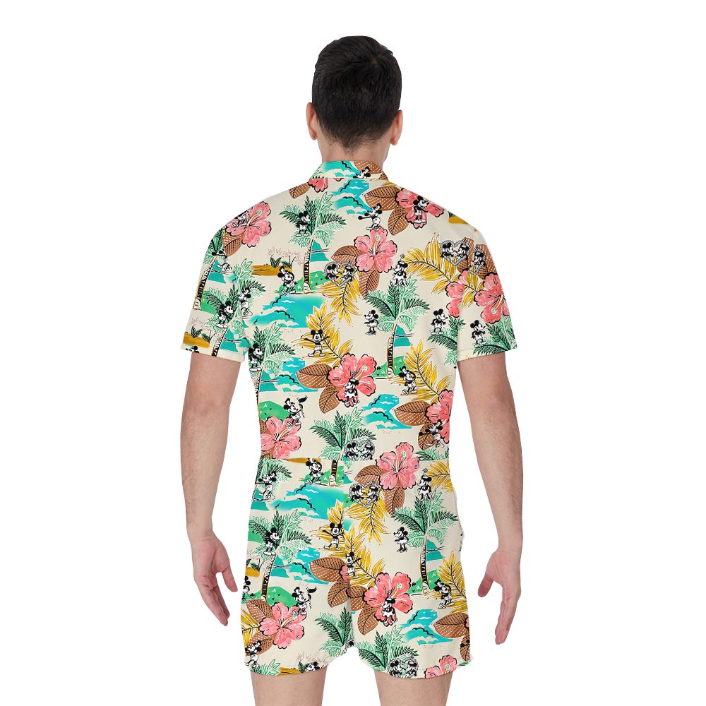 Cool Disney Mickey Floral Male Romper From Steamboat Willie