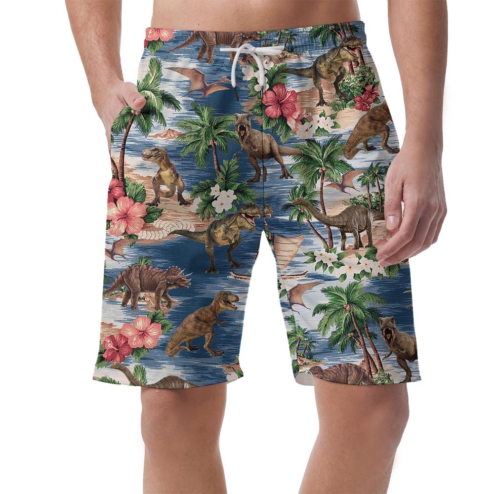 Dinosaur Pattern Hawaiian Shorts Men - variant image 1