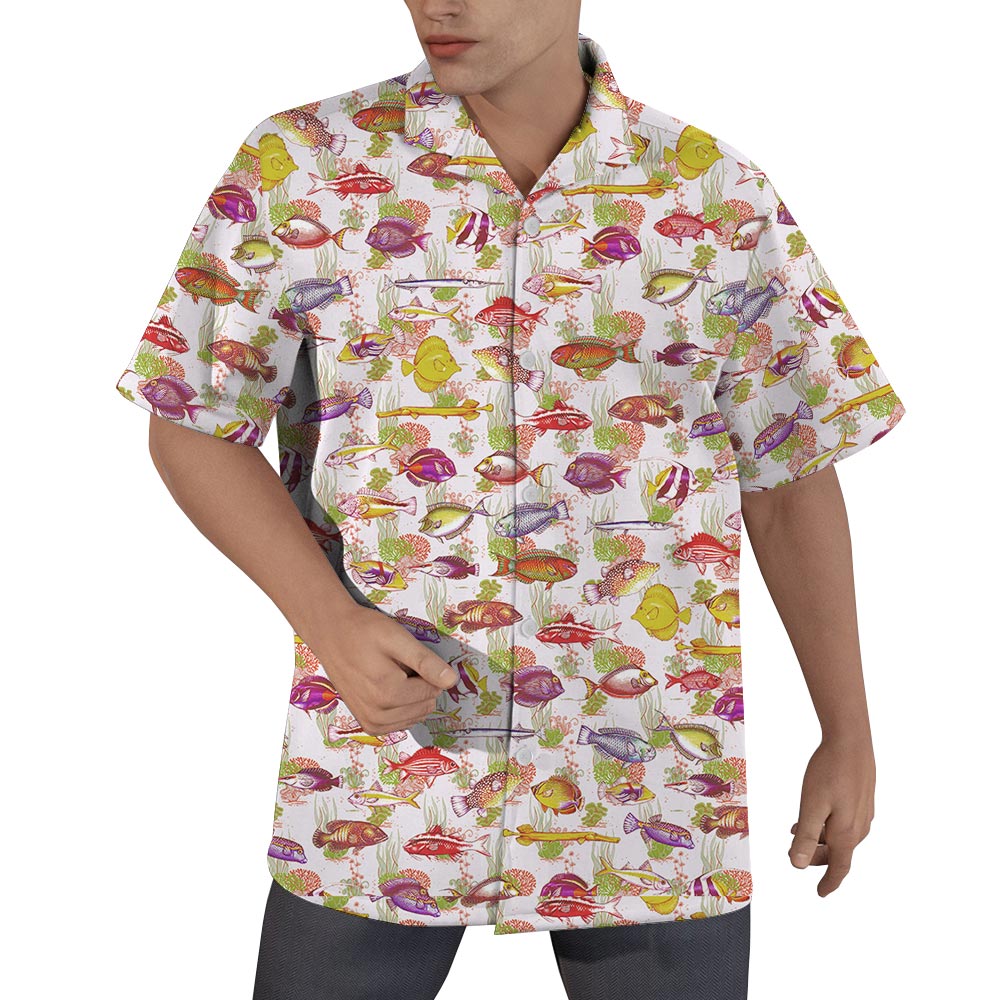 Hawaiian Sea Life Matching Shirt Men - variant image 1