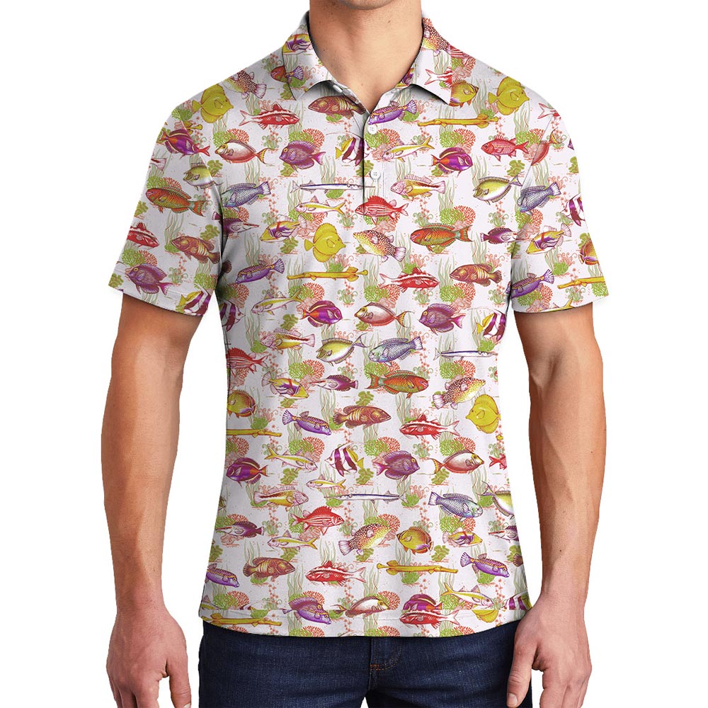 Hawaiian Seashell Print Polo Men - variant image 1