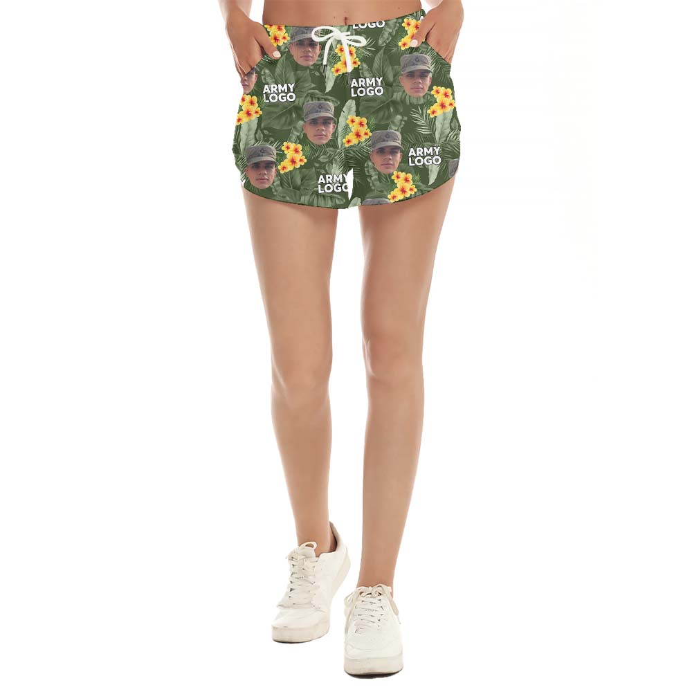 Military Custom Face And Logo Army Women's Shorts - variant image 1