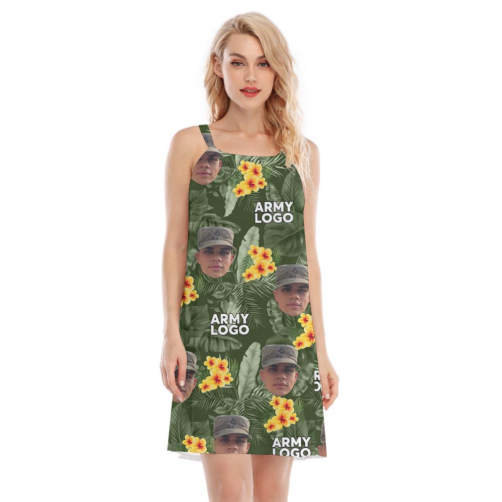 Personalized Photo And Logo Military Cami Dress - variant image 1