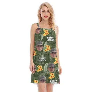 Personalized Photo And Logo Military Cami Dress