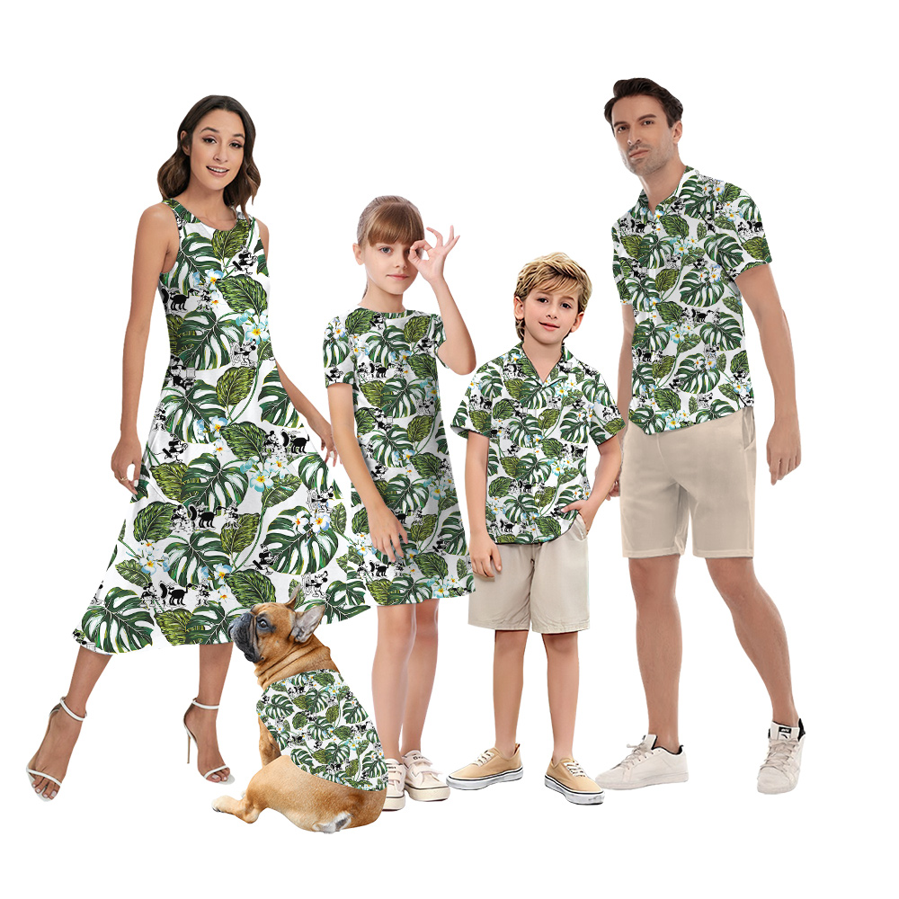 Tropical Leave Floral Mickey Steamboat Willie Matching Family Hawaiian Outfits - variant image 1