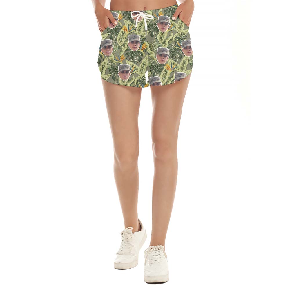 Custom Military Photo Print Hawaiian Shorts For Women - variant image 1