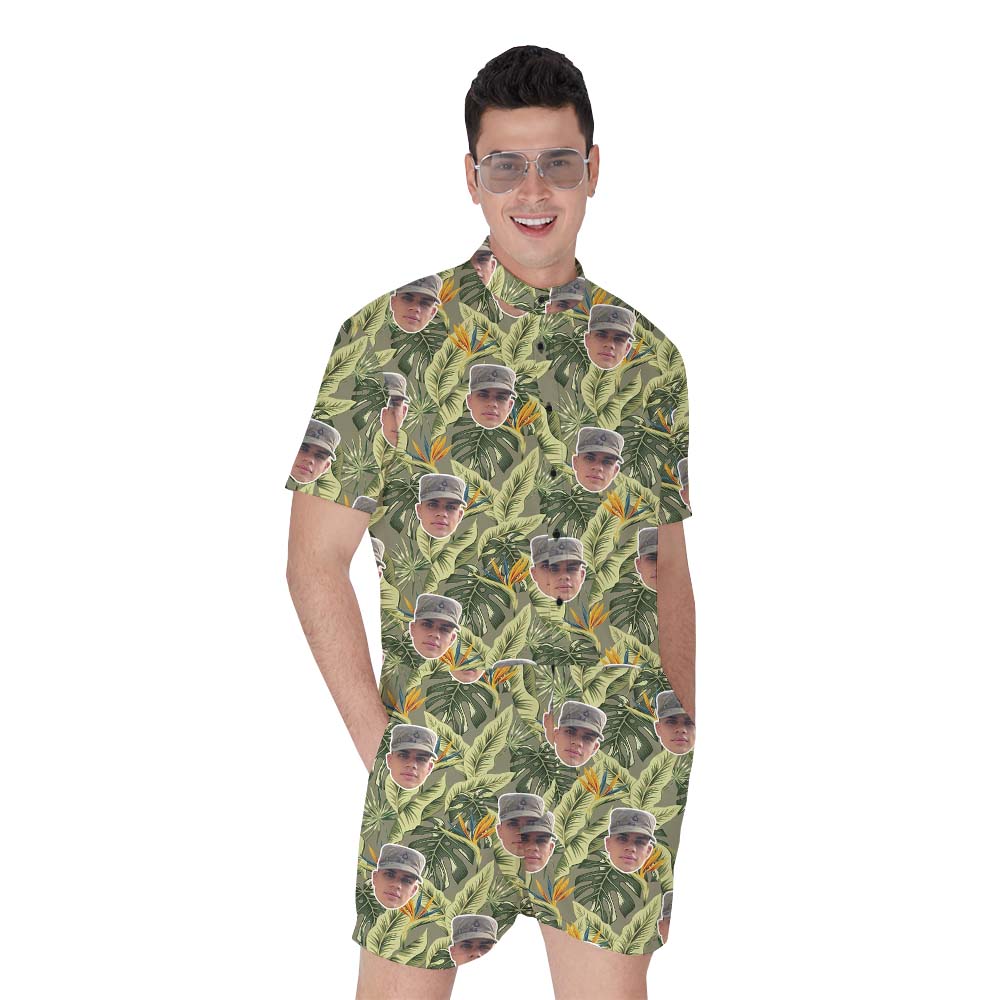 Custom Face Military Camouflage Men's Romper - variant image 1