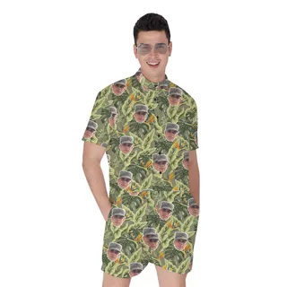 Custom Face Military Camouflage Men's Romper