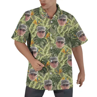 Customizable Military Face Hawaiian Shirt
