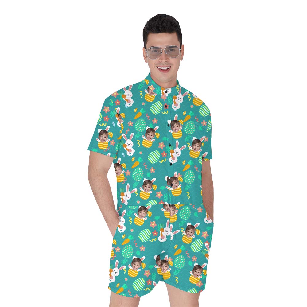 Customizable Photo Rabbit Egg Men's Romper - variant image 1