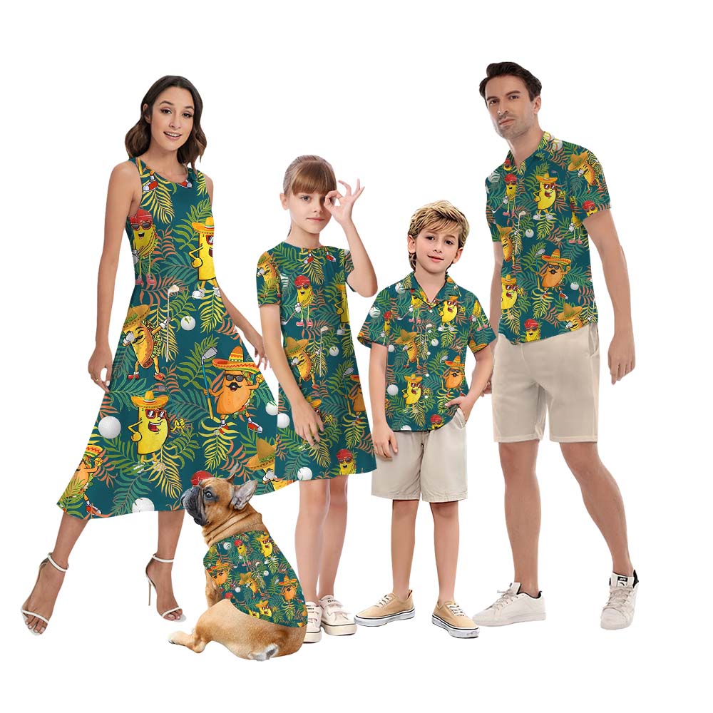 Mexican Food Golf Matching Tropical Hawaiian Shirt - variant image 1