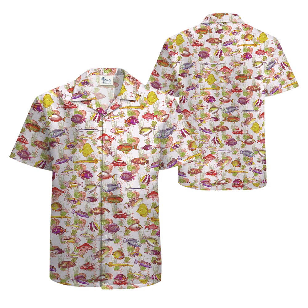 Hawaiian Sea Life Matching Shirt Men