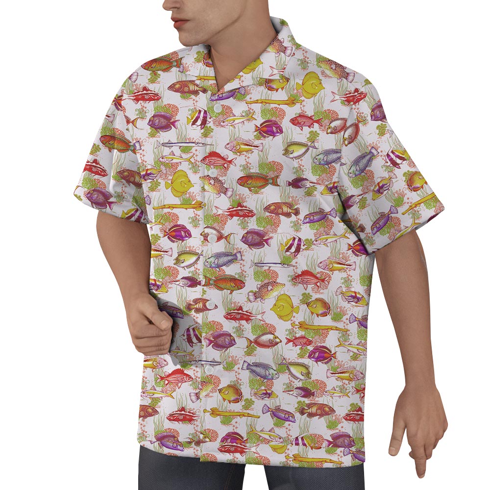 Hawaiian Sea Life Matching Shirt Men