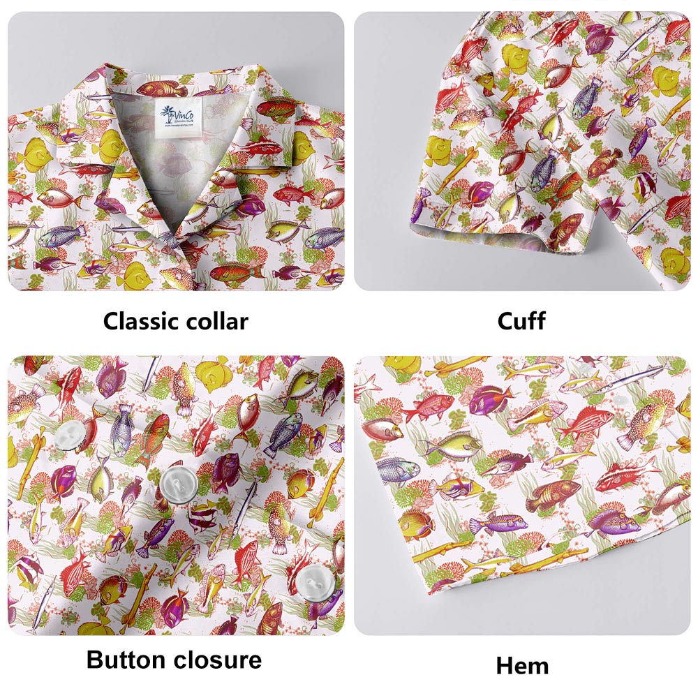Hawaiian Sea Life Matching Shirt Men