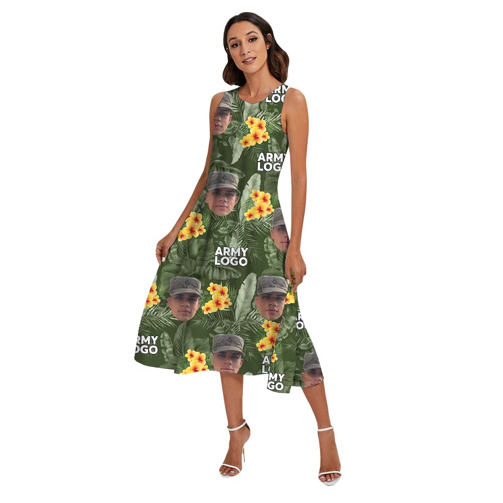 Custom Picture Military Matching Hawaiian Outfits For Family