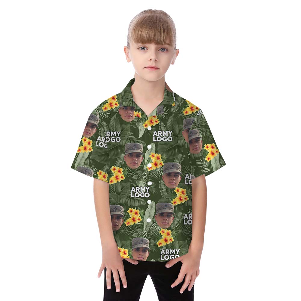 Custom Picture Military Matching Hawaiian Outfits For Family