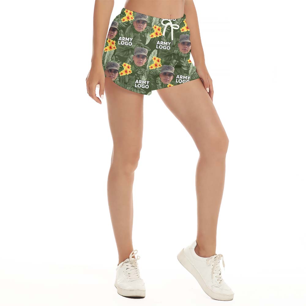 Military Custom Face And Logo Army Women's Shorts