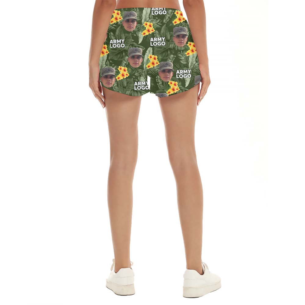 Military Custom Face And Logo Army Women's Shorts