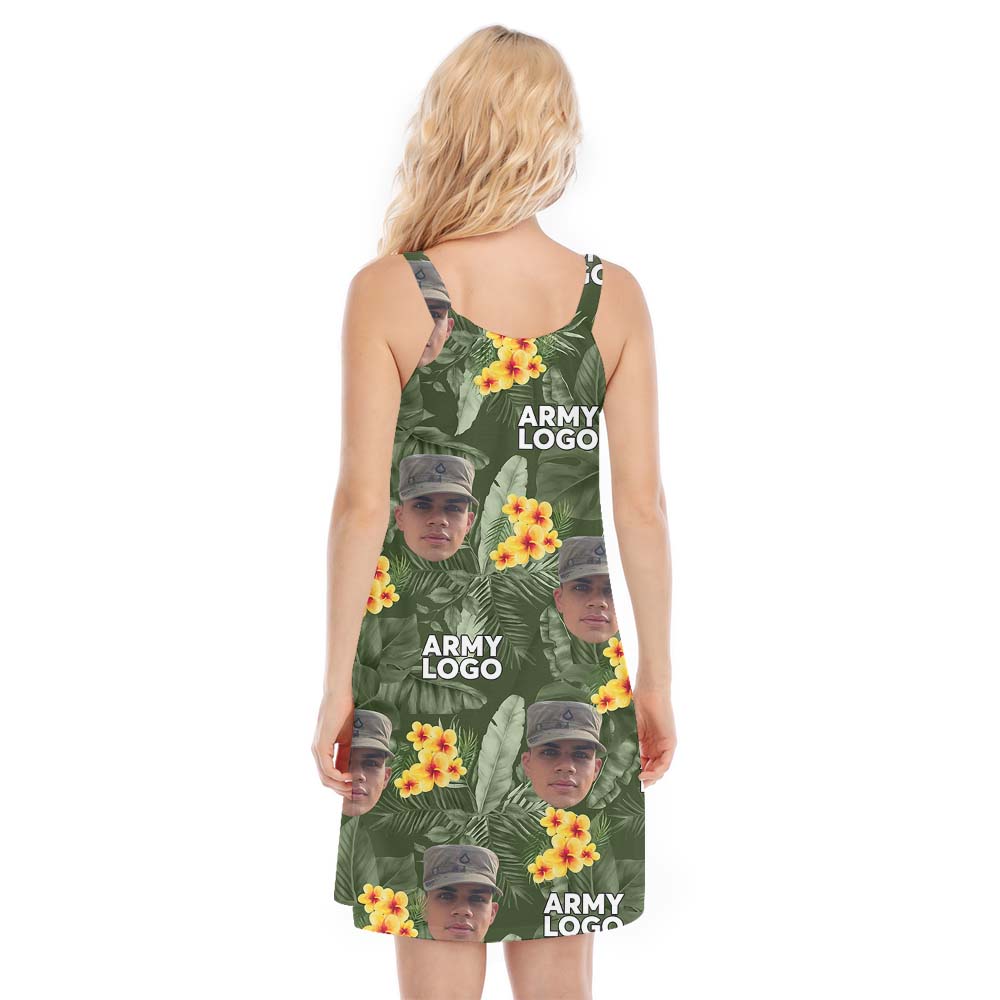 Personalized Photo And Logo Military Cami Dress
