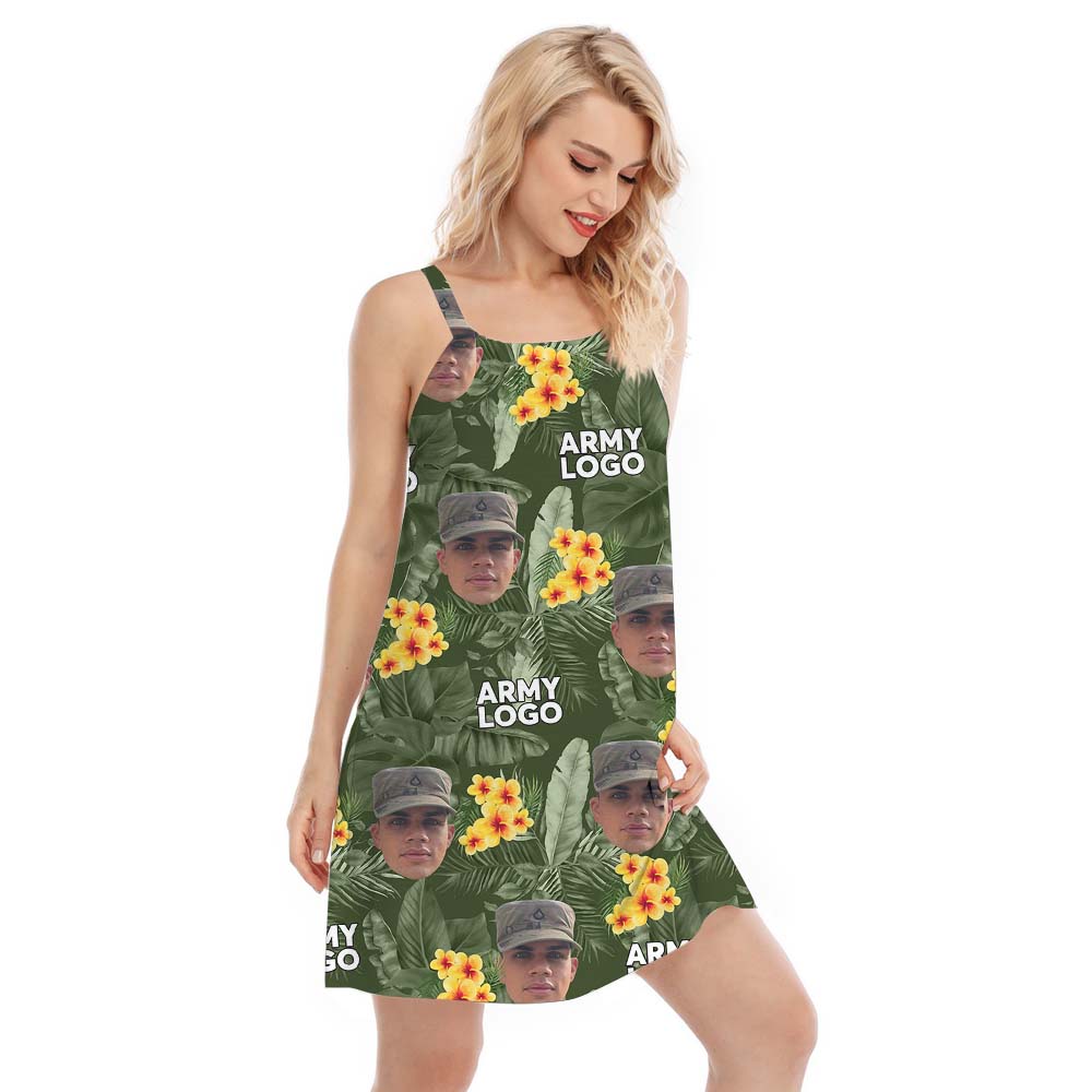 Personalized Photo And Logo Military Cami Dress