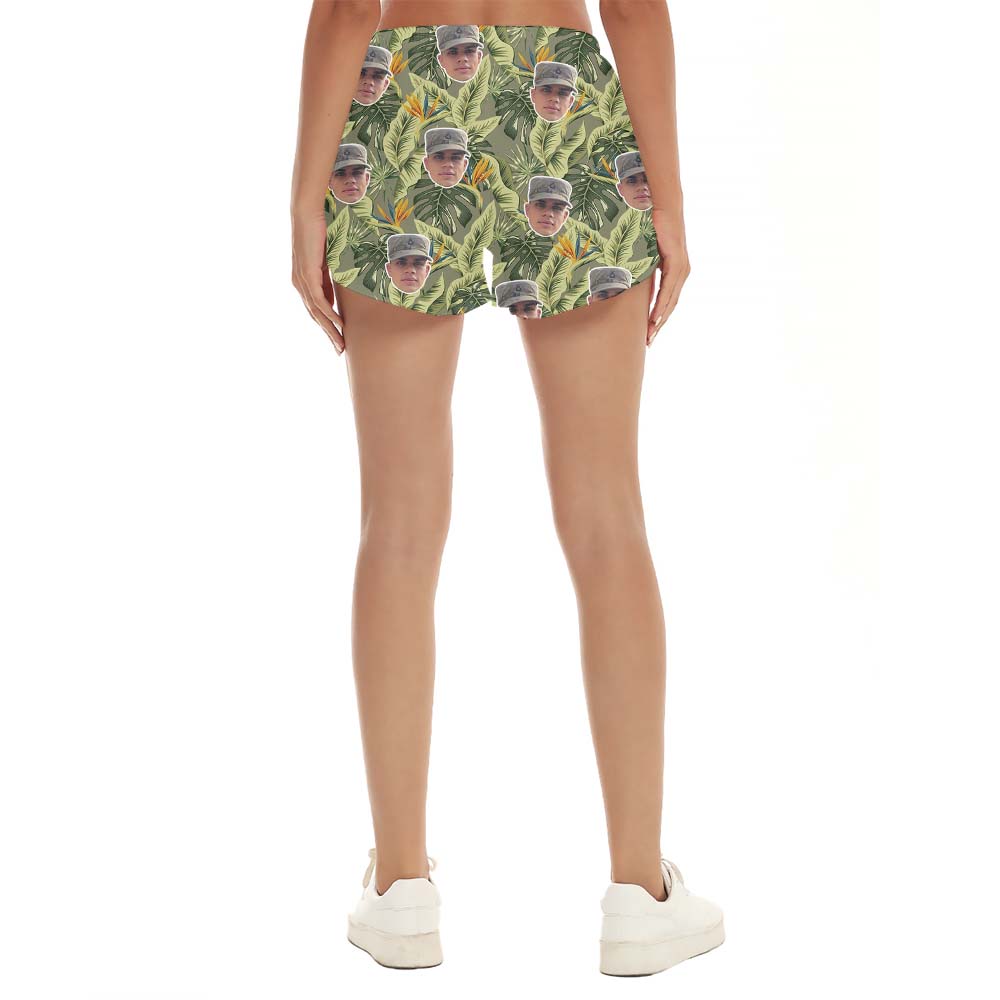Custom Military Photo Print Hawaiian Shorts For Women