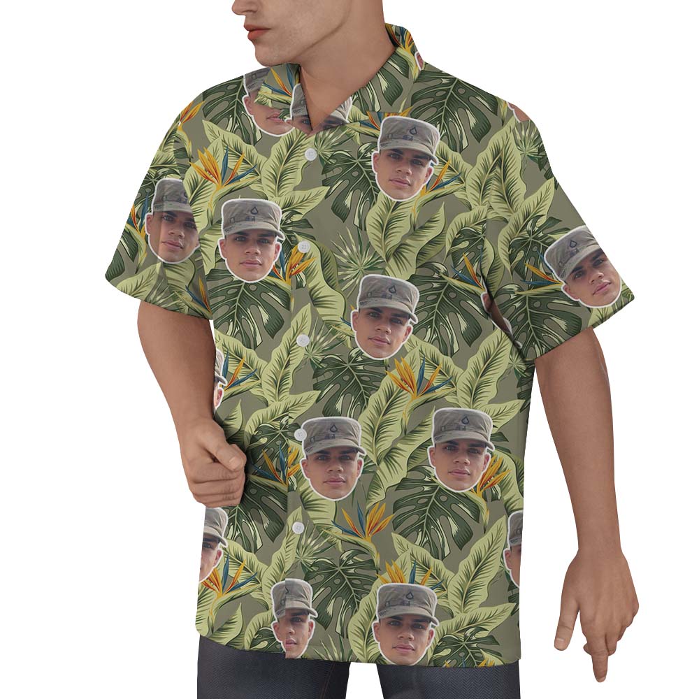 Customizable Military Face Hawaiian Shirt