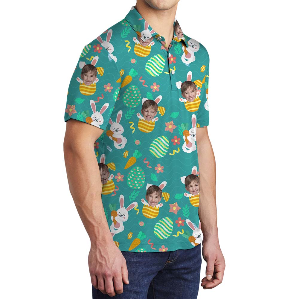 Personalized Easter Bunny Men's Polo Shirt